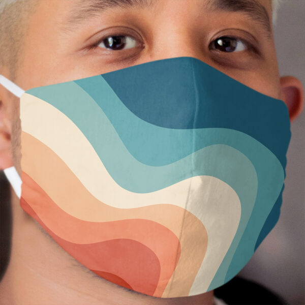 Retro style waves Cloth Face Mask