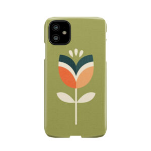 Retro Tulip - Orange And Olive Green Phone Case