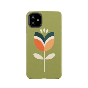 Retro Tulip - Orange And Olive Green Tough Phone Case