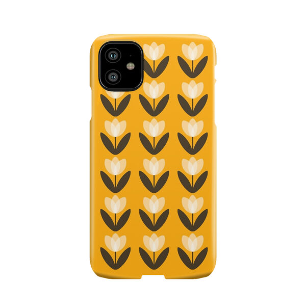 Retro Tulip Pattern In Mustard Yellow Phone Case