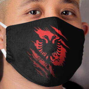Ripped Albanian flag Cloth Face Mask