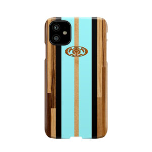 Rocky Point Hawaiian Engineered Faux Wood Surfboard - Aqua Phone Case