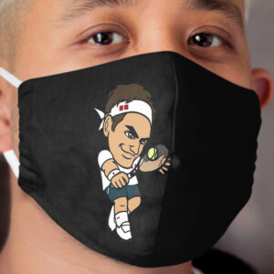 Roger Federer mask - Black background Cloth Face Mask
