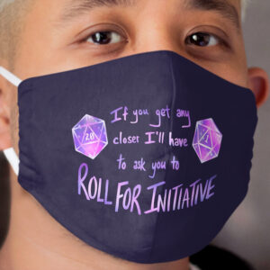 Roll for Initiative - Purple Cloth Face Mask