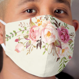 Romantic Watercolor Flower Bouquet Cloth Face Mask