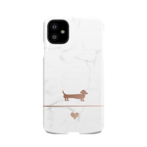 Rose Gold And Marble Dachshund Love Phone Case