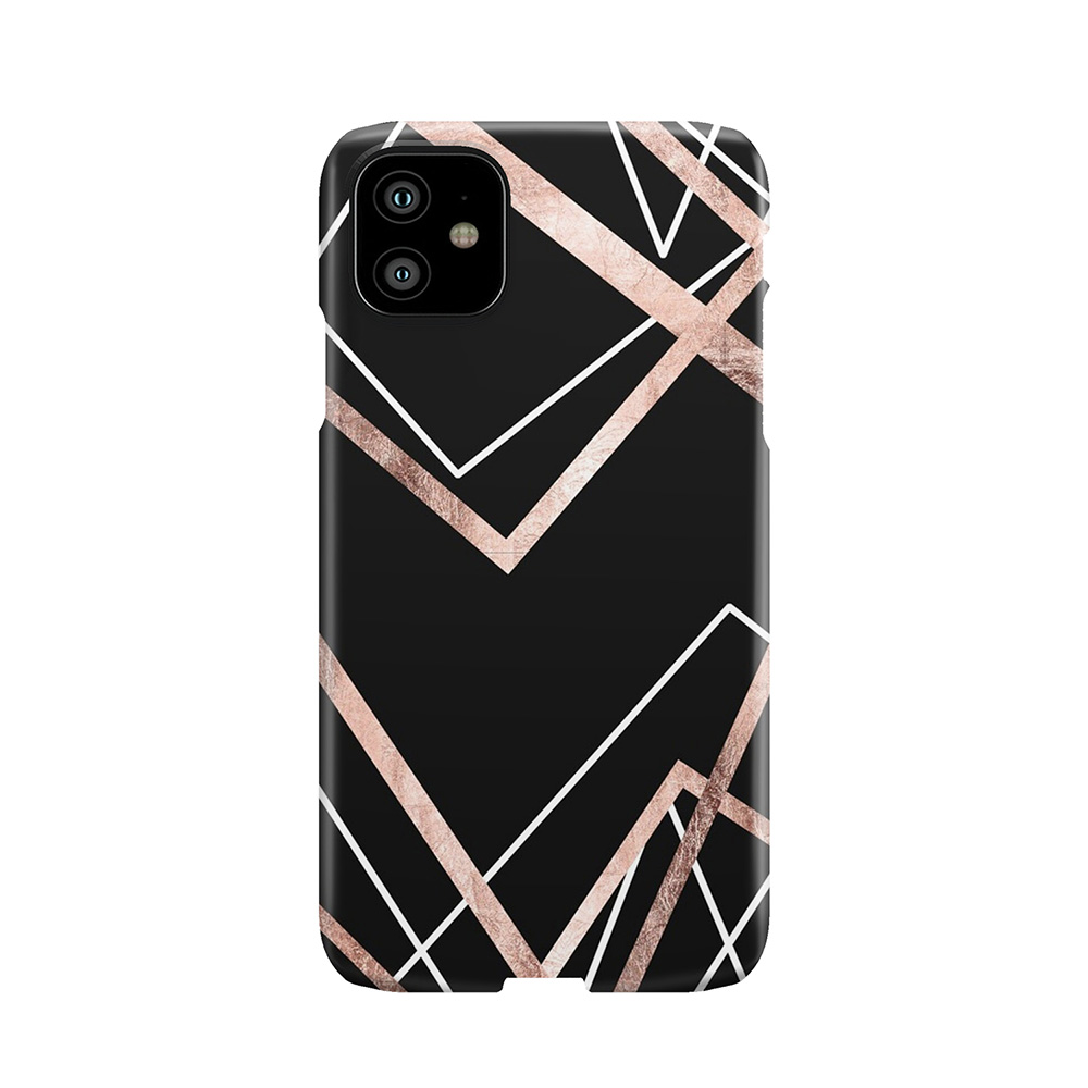 Rose Gold Black Linear Triangle Abstract Pattern Phone Case
