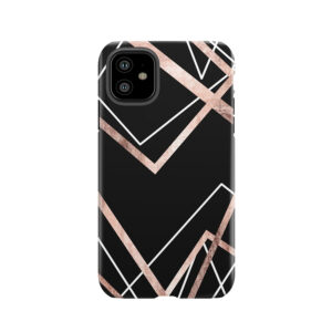 Rose Gold Black Linear Triangle Abstract Pattern Tough Phone Case
