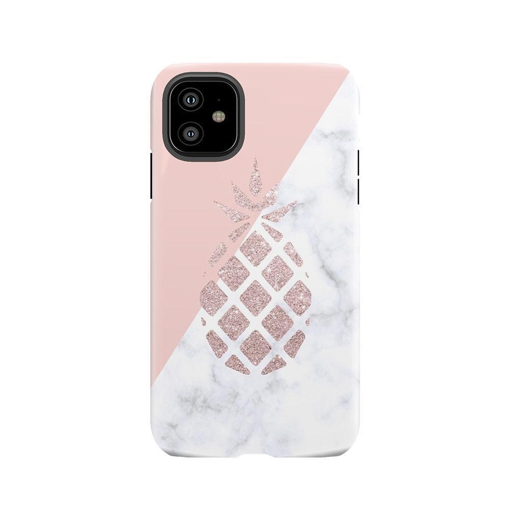 Rose Gold Glitter Pineapple Tough Phone Case
