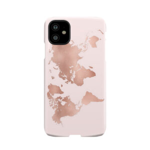 Rose Gold World Map Phone Case