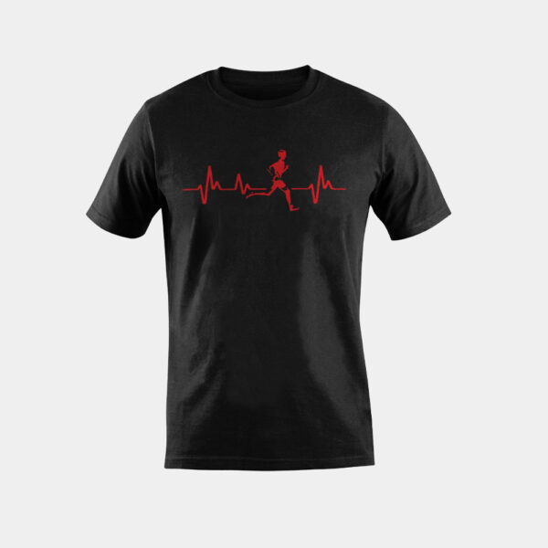 Running heartbeat Cross country track running for men boys T-Shirt