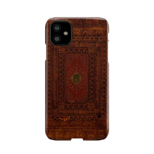 Rustic Engraved Leather Book Cover Design Phone Case