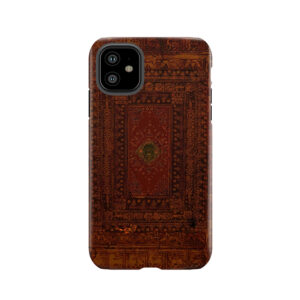 Rustic Engraved Leather Book Cover Design Tough Phone Case
