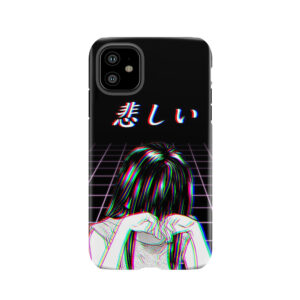Sad Japanese Manga Aesthetic W/ Background Tough Phone Case