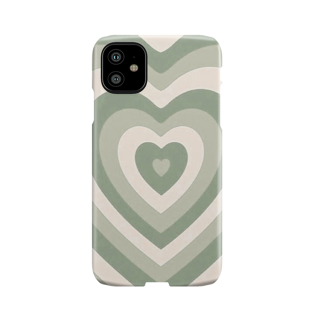 Sage Green Latte Heart Phone Case