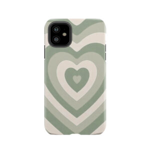 Sage Green Latte Heart Tough Phone Case
