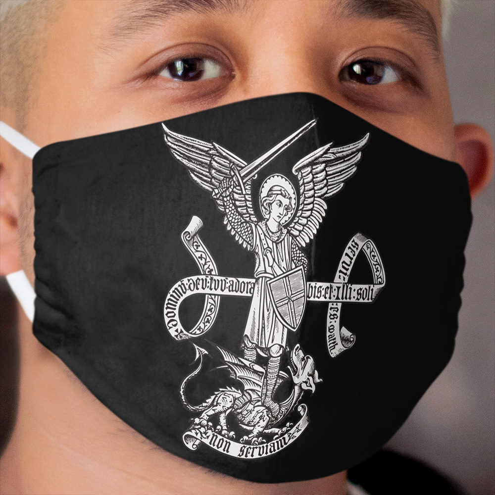 Saint St Michael Catholic Archangel Angel Defender Cloth Face Mask