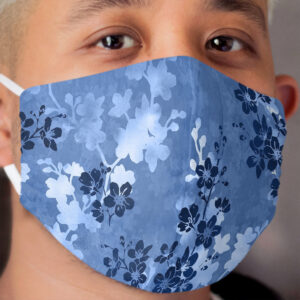 Sakura blossom in blue Cloth Face Mask