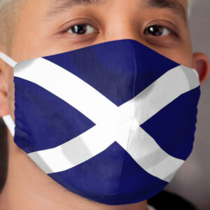 SALTIRE FLAG. FULL COVER. Scotland, Flag of Scotland, Scottish Flag, Saltire, SNP, S.N.P, Scottish Independence, Scots. Cloth Face Mask