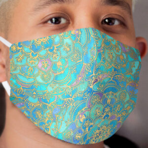 Sapphire & Jade Stained Glass Mandalas Cloth Face Mask