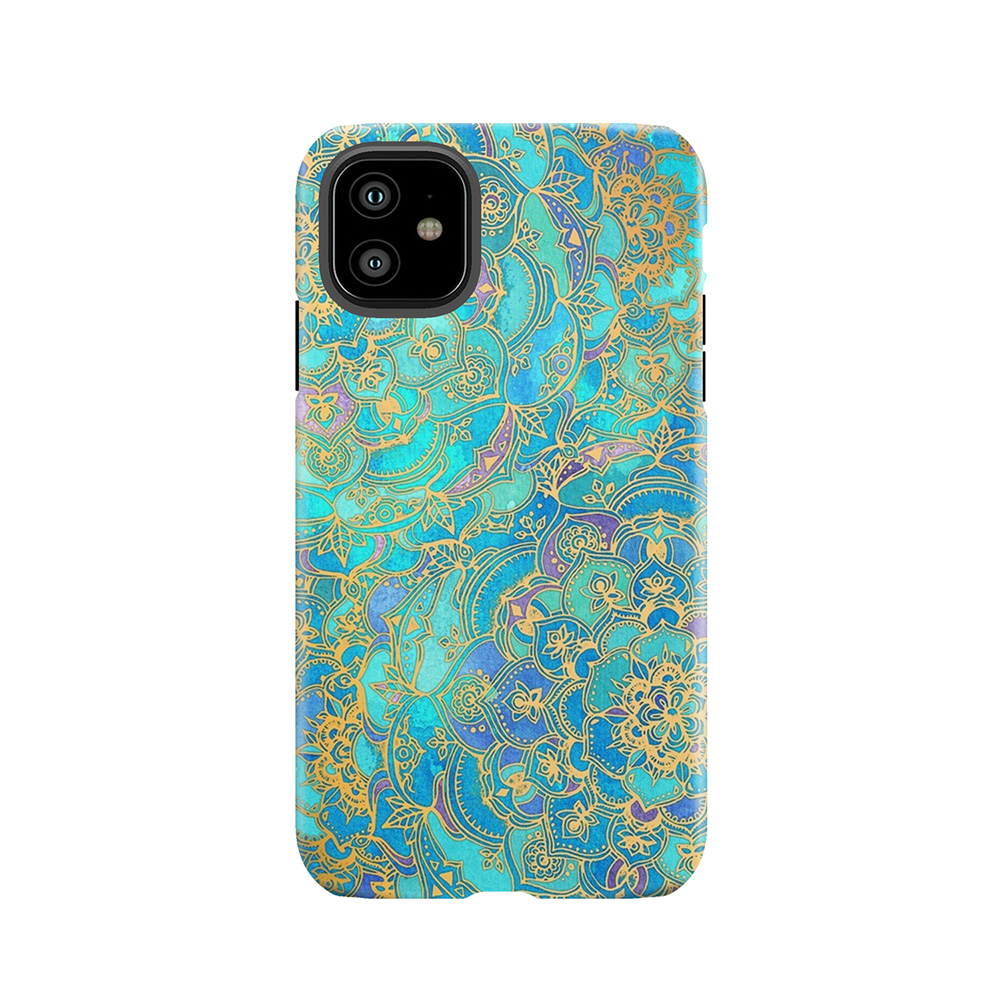 Sapphire & Jade Stained Glass Mandalas Tough Phone Case
