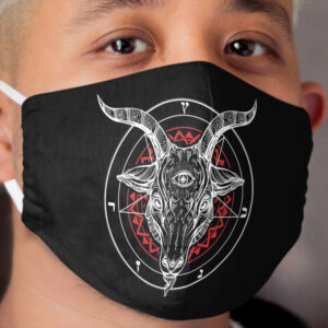 Satanic Goat Baphomet Circle Satan Symbol Lucifer Devil Cloth Face Mask