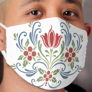 Scandinavian Flowers Cloth Face Mask