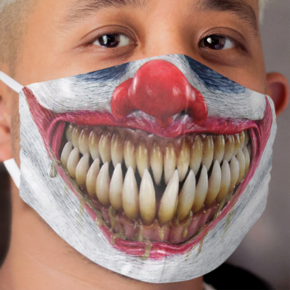 scary clown face Cloth Face Mask 2