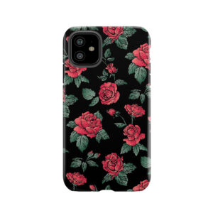 Scattered Red Roses On Black Tough Phone Case