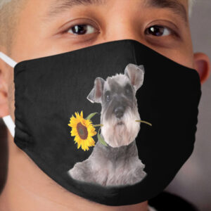 Schnauzer Sun Flower Cloth Face Mask
