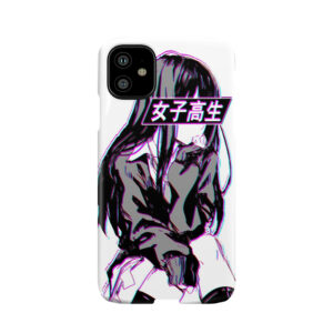 Schoolgirl Glitch - Sad Japanese Anime Aesthetic Phone Case