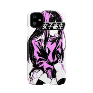 Schoolgirl (Pink) - Sad Anime Japanese Aesthetic Phone Case