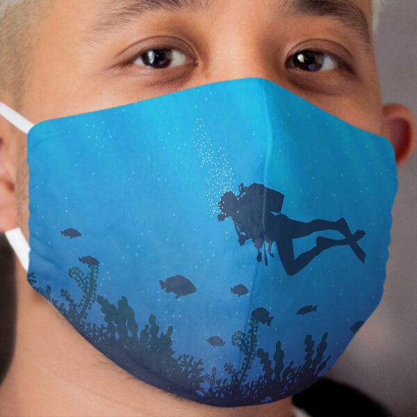 Scuba Diving Pattern Cloth Face Mask