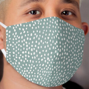 Sea Green Dalmatian Print Cloth Face Mask