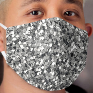 Sequins glitter diamond mask in silver ice fire Cloth Face Mask