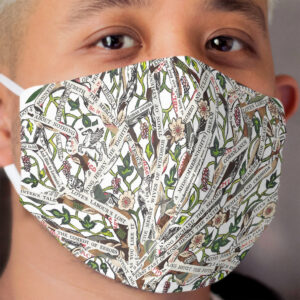 Shakespeare Tree by Sue Trickey Art Cloth Face Mask