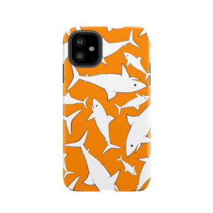 Shark Pattern Orange Tough Phone Case