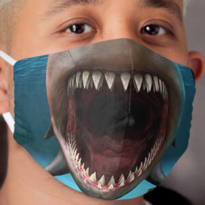 Shark Teeth Cloth Face Mask Cool Shark Head Funny Cloth Face Mask