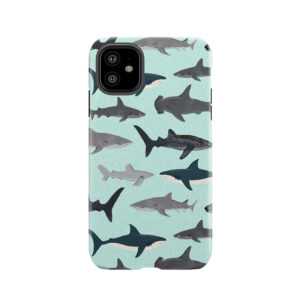 Sharks, Illustration, Art Print ,Ocean Life,Sea Life ,Animal ,Marine Biologist ,Kids ,Boys, Gender Neutral ,Educational ,Andrea Lauren , Shark Week, Shark, Great White Shark, Tough Phone Case