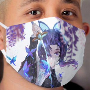 Shinobu Kocho - Demon Slayer Kimetsu no Yaiba Insect Pillar Shinobu Kocho . Cloth Face Mask