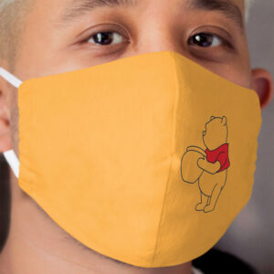 Silly Old Bear Outline Cloth Face Mask