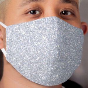 Silver Metallic Sparkly Glitter Cloth Face Mask