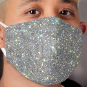 Silver Sparkle Glitter Design Cloth Face Mask