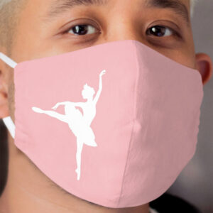 Simple Ballerina (white on pink) Cloth Face Mask