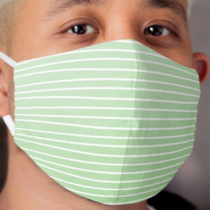 Simple Basil Green Stripes Cloth Face Mask