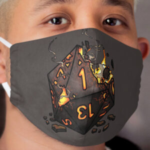 Singed Natural 1 Tabletop RPG Gaming Dice Cloth Face Mask