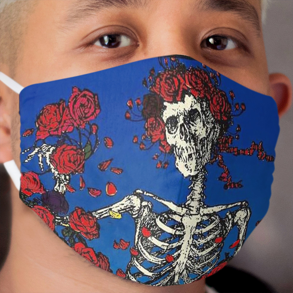 Skeleton Roses Cloth Face Mask