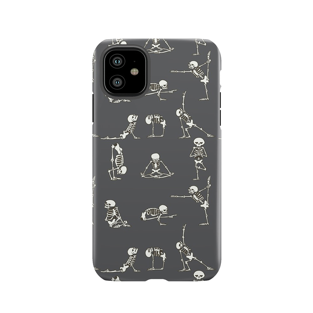 Skeleton Yoga Gray Tough Phone Case