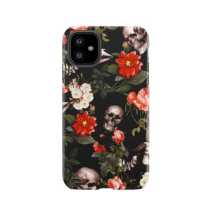 Skull And Floral Pattern Tough Phone Case