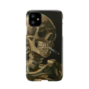 Skull Of A Skeleton With Burning Cigarette Phone Case